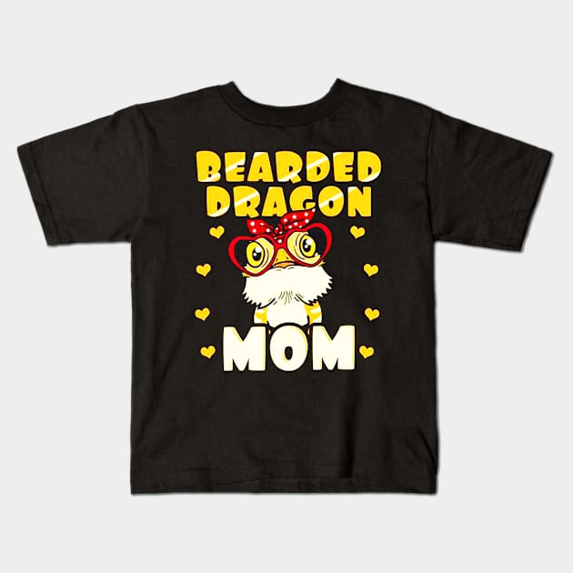 Bearded Dragon Mom Kids T-Shirt by emilycatherineconley